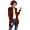 imageGRACE KARIN Women Lightweight Cardigan Sweaters with Pocket Long Sleeve ShrugsRusset Brown