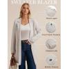 imageGRACE KARIN Women Long Sweater Blazers 2025 Open Front Knit Cardigan Dressy Soft Lapel Jacket with PocketsBeige