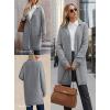 imageGRACE KARIN Women Long Sweater Blazers 2025 Open Front Knit Cardigan Dressy Soft Lapel Jacket with PocketsGrey