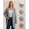 imageGRACE KARIN Women Long Sweater Blazers 2025 Open Front Knit Cardigan Dressy Soft Lapel Jacket with PocketsGrey