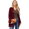 imageGRACE KARIN Womens 2025 Long Sleeve Open Front Knit Cardigan Notch Collar Sweater Blazer Jacket Fall Winter ClothingWine Red
