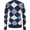 imageGRACE KARIN Womens Cardigan Sweater Fall Long Sleeve Argyle Sweater V Neck Button Up Cardigan Color Block Preppy ClothesPlaid Light Blue