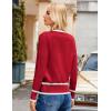 imageGRACE KARIN Womens Cardigan Sweaters Lightweight Long Sleeve Cropped Cardigan VNeck Striped Shrugs Fall ClothesRed White