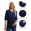 imageGRACE KARIN Womens Long Sleeve Cable Knit Cardigan Sweater Button Up Warm Chunky Cardigan Fall Winter Fashion ClothesNavy Blue