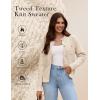 imageGRACE KARIN Womens Open Front Button Down Long Sleeve Texture Knit Cardigan Sweaters with PocketsBeige