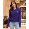 imageGRACE KARIN Womens Open Front Button Down Long Sleeve Texture Knit Cardigan Sweaters with PocketsDark Purple
