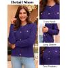 imageGRACE KARIN Womens Open Front Button Down Long Sleeve Texture Knit Cardigan Sweaters with PocketsDark Purple