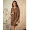 imageGRACE KARIN Womens Sequin Dress  Wedding Guest ampamp Mother of The Bride Formal Dress  Two Piece Knee LengthBrown