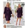 imageGRACE KARIN Womens Sequin Dress  Wedding Guest ampamp Mother of The Bride Formal Dress  Two Piece Knee LengthPurple