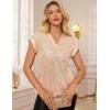 imageGRACE KARIN Womens Sequin Sparkly Tops Cap Sleeve Dressy Blouses Glitter Party Tops V Neck Disco Shirts Club Concert OutfitsChampagne
