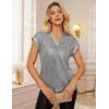 imageGRACE KARIN Womens Sequin Sparkly Tops Cap Sleeve Dressy Blouses Glitter Party Tops V Neck Disco Shirts Club Concert OutfitsSilver Grey