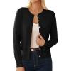 imageGRACE KARIN Cardigan Sweaters for Women Fall Fashion Crew Neck Button up Cardigan Long Sleeve Lightweight Cardigans 2025Black
