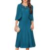imageGRACE KARIN Grandma of The Bridal DressWeddings Cocktail Evening Dresse for Women Lace Sequins Midi Dresses with JacketsBluegreen