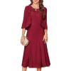 imageGRACE KARIN Grandma of The Bridal DressWeddings Cocktail Evening Dresse for Women Lace Sequins Midi Dresses with JacketsBright Red