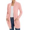 imageGRACE KARIN Women Lightweight Cardigan Sweaters with Pocket Long Sleeve ShrugsCloud Pink