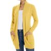 imageGRACE KARIN Women Lightweight Cardigan Sweaters with Pocket Long Sleeve ShrugsLemon Curry