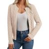 imageGRACE KARIN Womens Cable Knit Cardigan Sweaters Button Down Cardigans 2025 Fall Casual Long Sleeve TopsBeige
