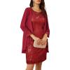 imageGRACE KARIN Womens Sequin Dress  Wedding Guest ampamp Mother of The Bride Formal Dress  Two Piece Knee LengthBright Red