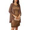 imageGRACE KARIN Womens Sequin Dress  Wedding Guest ampamp Mother of The Bride Formal Dress  Two Piece Knee LengthBrown