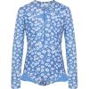 imageGRACE KARIN Girls One Piece Swimsuits Long Sleeve Bathing Suits Swimwear 514YBlue Daisy