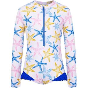 imageGRACE KARIN Girls One Piece Swimsuits Long Sleeve Bathing Suits Swimwear 514YColorful Starfish