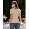 imageShort Sleeve Tops for Women Trendy Womens T Shirts Dressy Summer T Shirts for Women Blouses for Women Apricot Size M