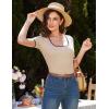 imageShort Sleeve Tops for Women Trendy Womens T Shirts Dressy Summer T Shirts for Women Blouses for Women Apricot Size M