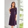 imageGRACE KARIN Fall Dresses for Women 2025 Casual 34 Sleeve Dress A Line Fit and Flare Midi Dress with PocketsDark Purple