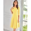 imageGRACE KARIN Fall Dresses for Women 2025 Casual 34 Sleeve Dress A Line Fit and Flare Midi Dress with PocketsLight Yellow