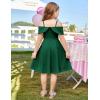 imageGRACE KARIN Girls Elegant Dress Off Shoulder ALine Casual Party Dresses for 614 YearsDark Green