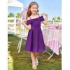 imageGRACE KARIN Girls Elegant Dress Off Shoulder ALine Casual Party Dresses for 614 YearsDark Purple