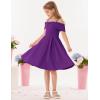 imageGRACE KARIN Girls Elegant Dress Off Shoulder ALine Casual Party Dresses for 614 YearsDark Purple
