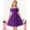 imageGRACE KARIN Girls Elegant Dress Off Shoulder ALine Casual Party Dresses for 614 YearsDark Purple