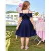 imageGRACE KARIN Girls Elegant Dress Off Shoulder ALine Casual Party Dresses for 614 YearsNavy Blue