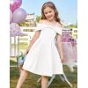 imageGRACE KARIN Girls Elegant Dress Off Shoulder ALine Casual Party Dresses for 614 YearsWhite