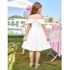 imageGRACE KARIN Girls Elegant Dress Off Shoulder ALine Casual Party Dresses for 614 YearsWhite