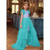 imageGRACE KARIN Girls Sequin Dress Formal Pageant Sparkle Party Ruffle Prom Maxi Dress Size 514YGradient Mermaid