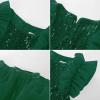 imageGRACE KARIN Girls Sequin Dress Formal Pageant Sparkle Party Ruffle Prom Maxi Dress Size 514YGreen