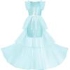 imageGRACE KARIN Girls Sequin Dress Formal Pageant Sparkle Party Ruffle Prom Maxi Dress Size 514YLight Green