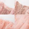 imageGRACE KARIN Girls Sequin Dress Formal Pageant Sparkle Party Ruffle Prom Maxi Dress Size 514YLight Pink