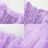 imageGRACE KARIN Girls Sequin Dress Formal Pageant Sparkle Party Ruffle Prom Maxi Dress Size 514YLight Purple