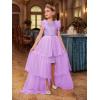 imageGRACE KARIN Girls Sequin Dress Formal Pageant Sparkle Party Ruffle Prom Maxi Dress Size 514YLight Purple