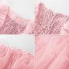 imageGRACE KARIN Girls Sequin Dress Formal Pageant Sparkle Party Ruffle Prom Maxi Dress Size 514YPink