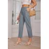 imageGRACE KARIN Womens 2025 Work Pants Casual HighWaisted Business Tapered Leg Trousers with PocketsBlue Grey