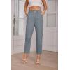 imageGRACE KARIN Womens 2025 Work Pants Casual HighWaisted Business Tapered Leg Trousers with PocketsBlue Grey