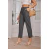 imageGRACE KARIN Womens 2025 Work Pants Casual HighWaisted Business Tapered Leg Trousers with PocketsDark Grey