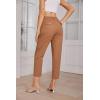 imageGRACE KARIN Womens 2025 Work Pants Casual HighWaisted Business Tapered Leg Trousers with PocketsRust Brown