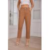 imageGRACE KARIN Womens 2025 Work Pants Casual HighWaisted Business Tapered Leg Trousers with PocketsRust Brown