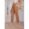 imageGRACE KARIN Womens 2025 Work Pants Casual HighWaisted Business Tapered Leg Trousers with PocketsRust Brown