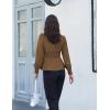imageGRACE KARIN Womens Long Sleeve Tops Business Casual Dressy Button Down Peplum Blouses Fall Collared Work Elegant ShirtBrown